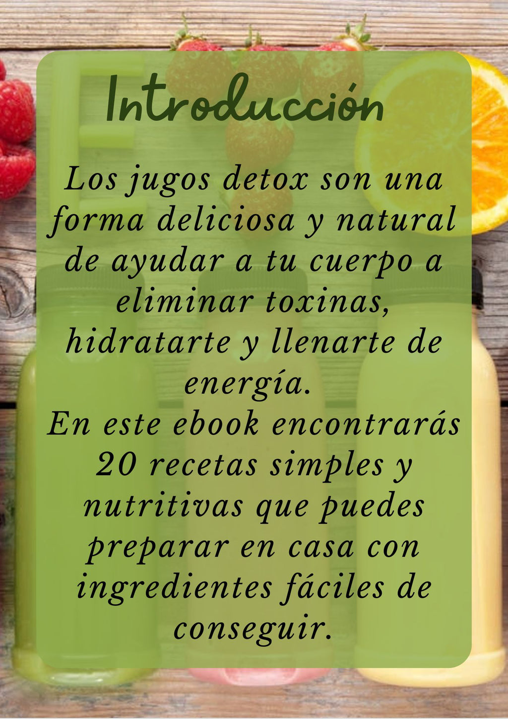 "El poder del Detox Natural": 20 jugos frescos para eliminar toxinas y recuperar tu energía